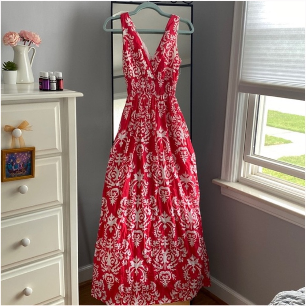 Merona Red and White High Low Dress